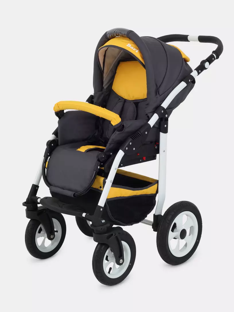 Коляска 2 в 1 Bart-Plast Bari 05 серо-желтый