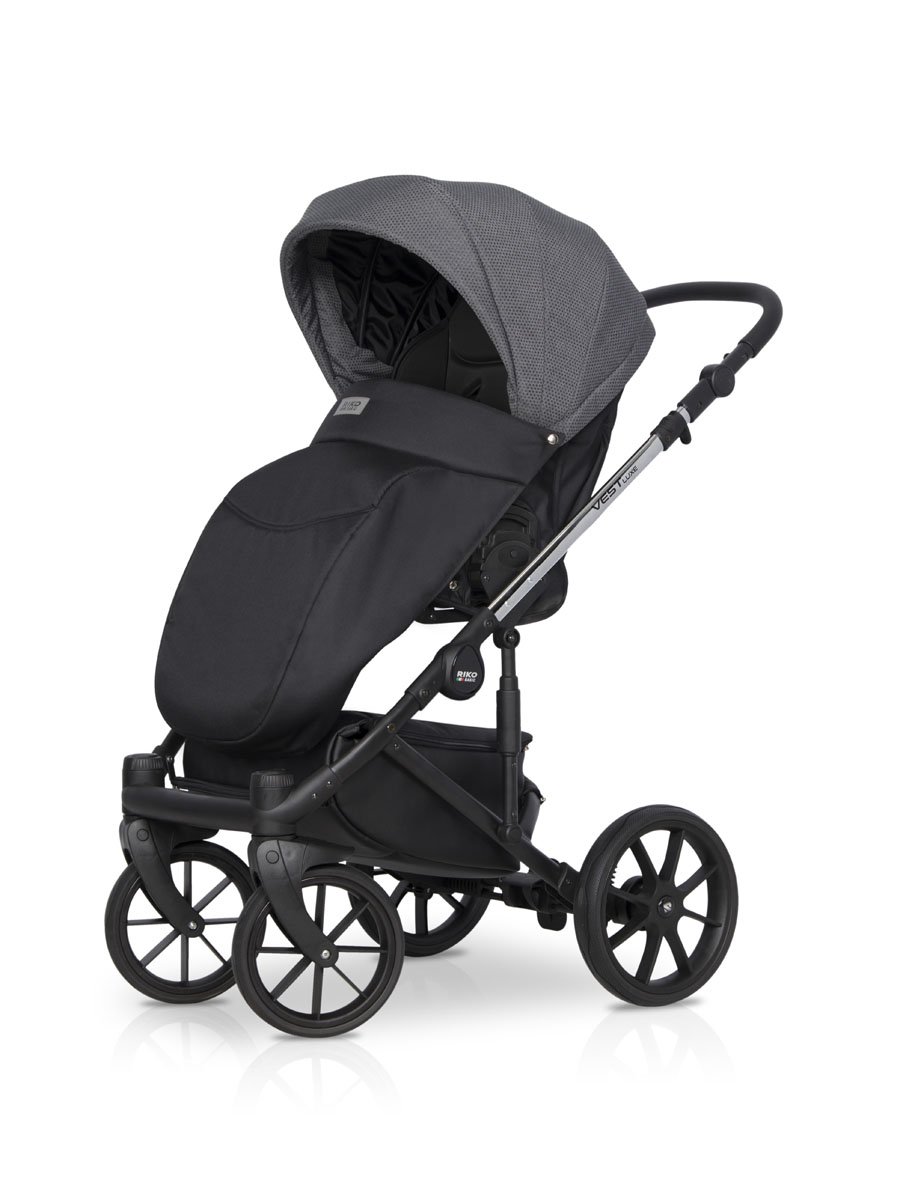 Коляска 2 в 1 Riko Basic Vest Lux 02 Platinum темно-серый