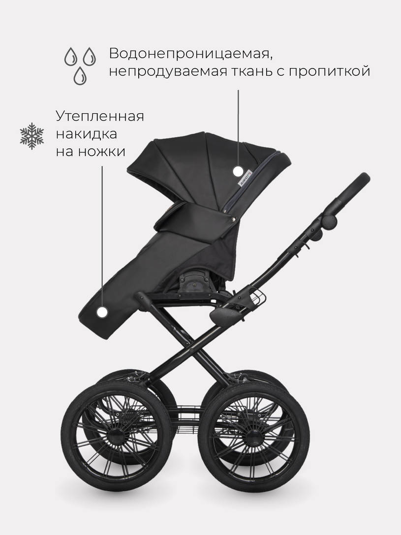 Коляска 2 в 1 Riko Basic Aicon Ecco Prestige 01 черный