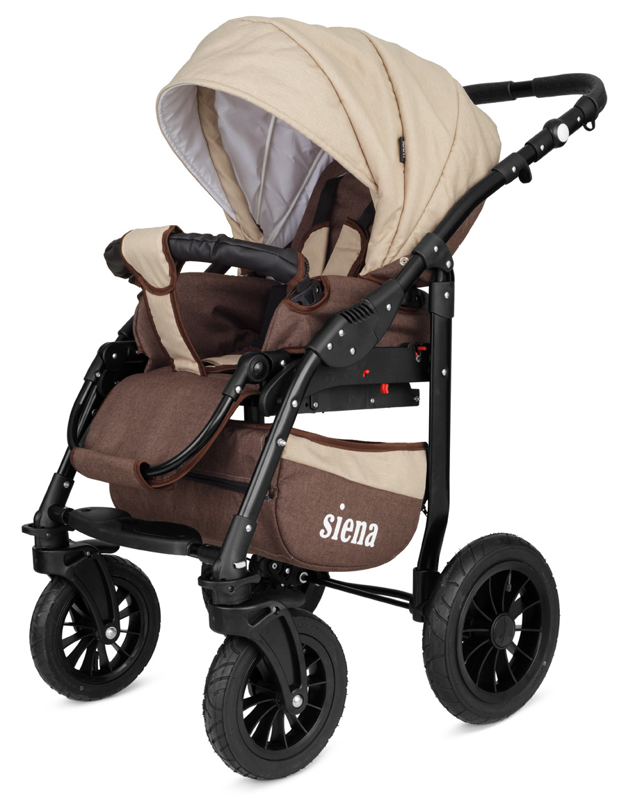 Коляска 3 в 1 Rant Siena 03 коричневый-кремовый