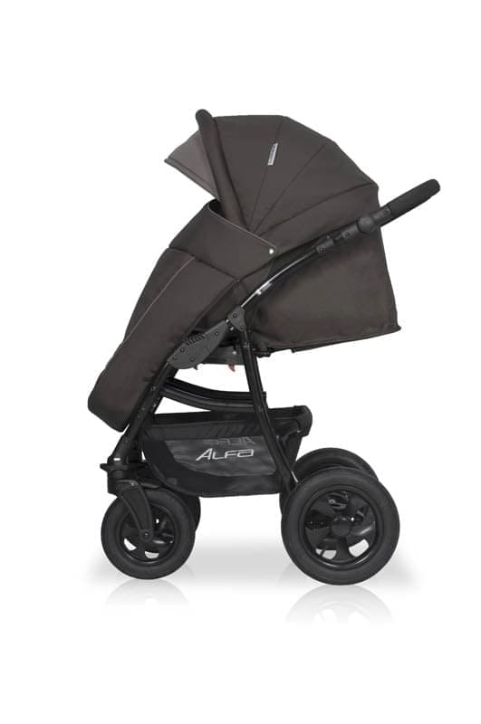 Коляска 2 в 1 Riko Basic Alfa 10 коричнево-серый