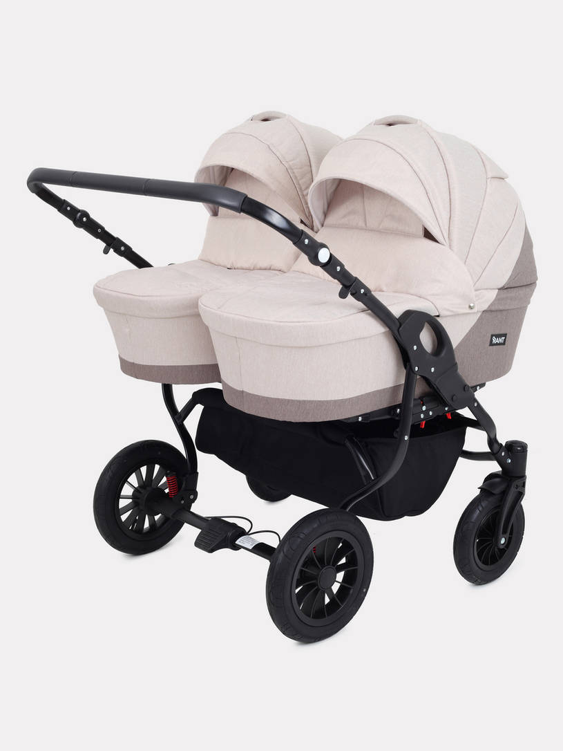 Коляска для двойни 2 в 1 Rant Siena Duo 02 коричневый-бежевы