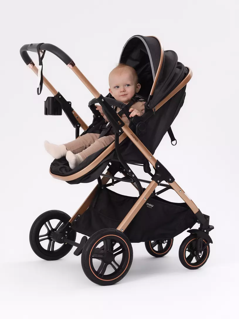 Коляска-трансформер 3 в 1 Mowbaby Jasper Gold black