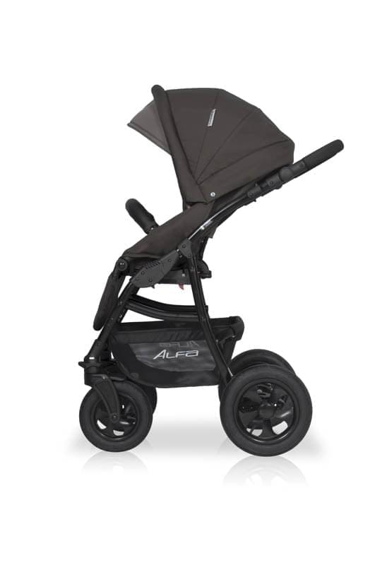 Коляска 2 в 1 Riko Basic Alfa 10 коричнево-серый