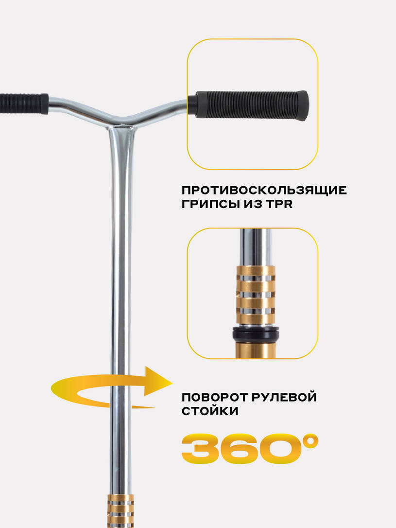 Самокат 2-колесный трюковой Rant Venom Silver electric