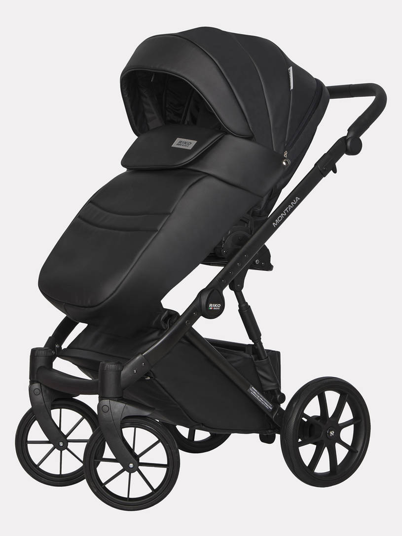 Коляска 2 в 1 Riko Basic Montana Ecco 12 Black черный
