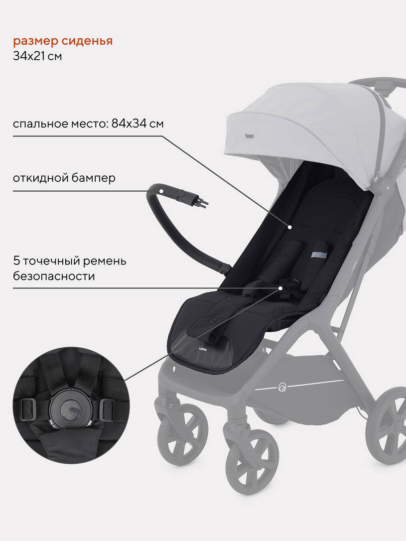 Коляска прогулочная Rant Lumos Classic grey