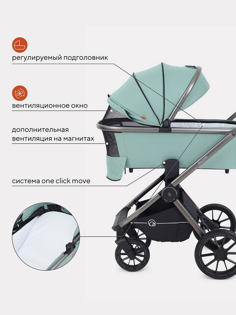 КОЛЯСКА 2 В 1 RANT FALCON GREEN