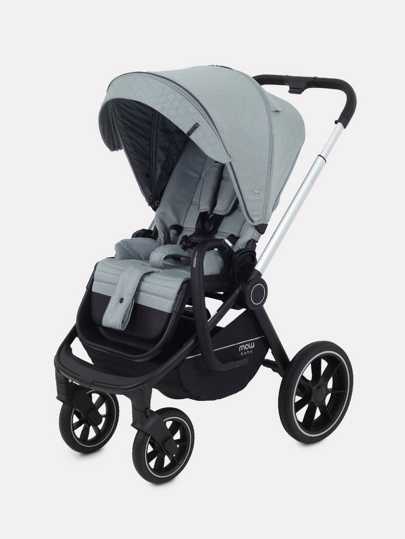 Коляска 2 в 1 Mowbaby Zoom PU silver green tea