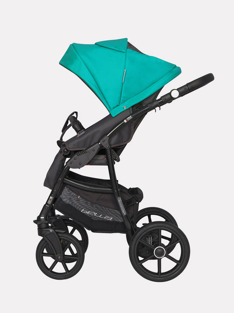 Коляска 3 в 1 Riko Basic Bella 03 серый-малахит