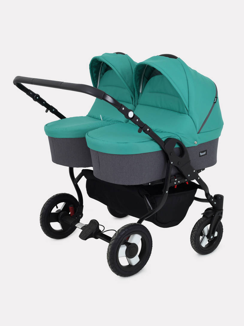 Коляска для двойни 2 в 1 Rant Dream Duo 08 серый-темно-зеленый