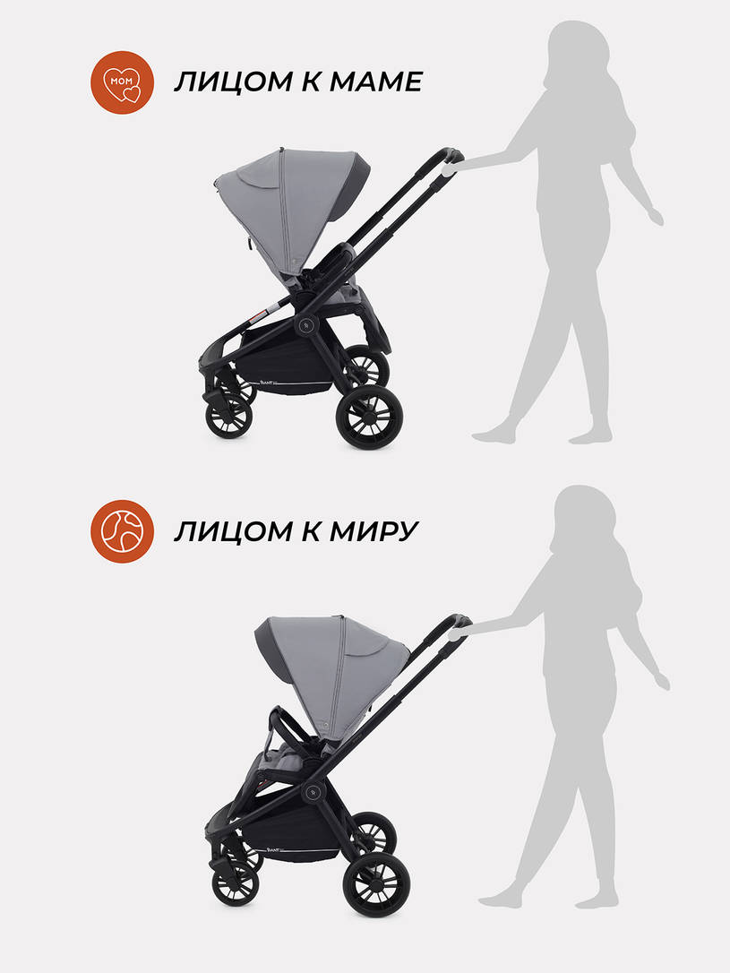 Коляска 3 в 1 Rant Basic Energy Grey 2024