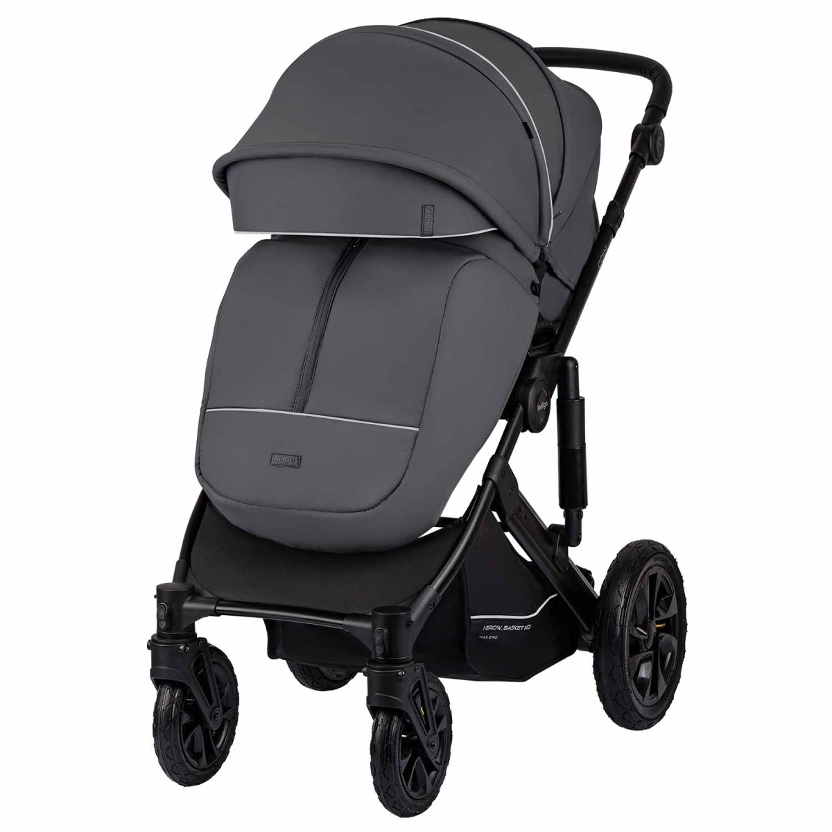 Коляска 2 в 1 Indigo Coin, Темно-серый