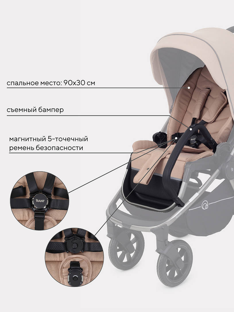 Коляска 2 в 1 RANT FLEX PRO 2023 RA074 BEIGE