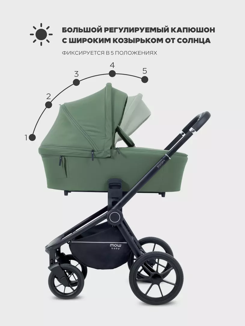Коляска 2 в 1 Mowbaby Zoom PU Olive