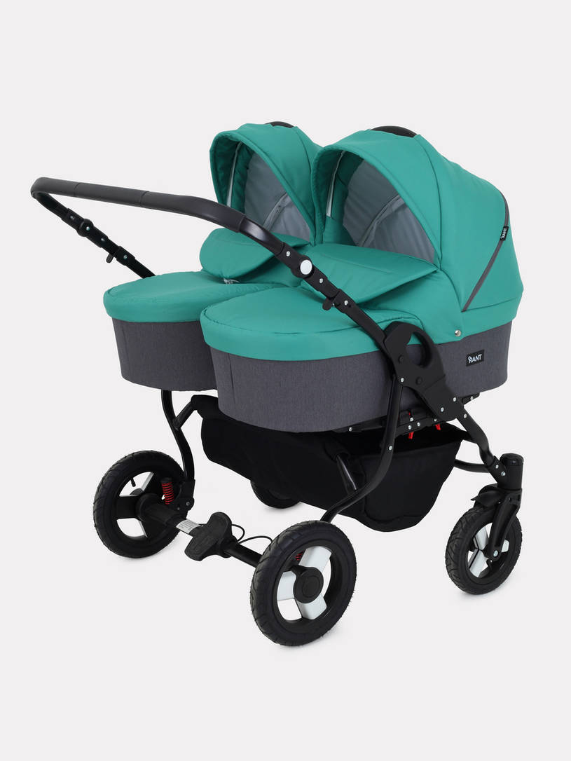 Коляска для двойни 2 в 1 Rant Dream Duo 08 серый-темно-зеленый