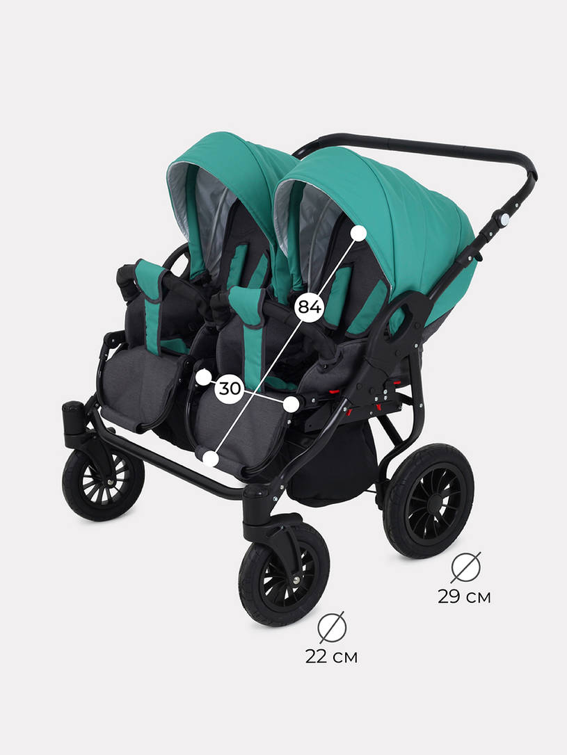 Коляска для двойни 2 в 1 Rant Siena Duo 11 серый-темно-зеленый
