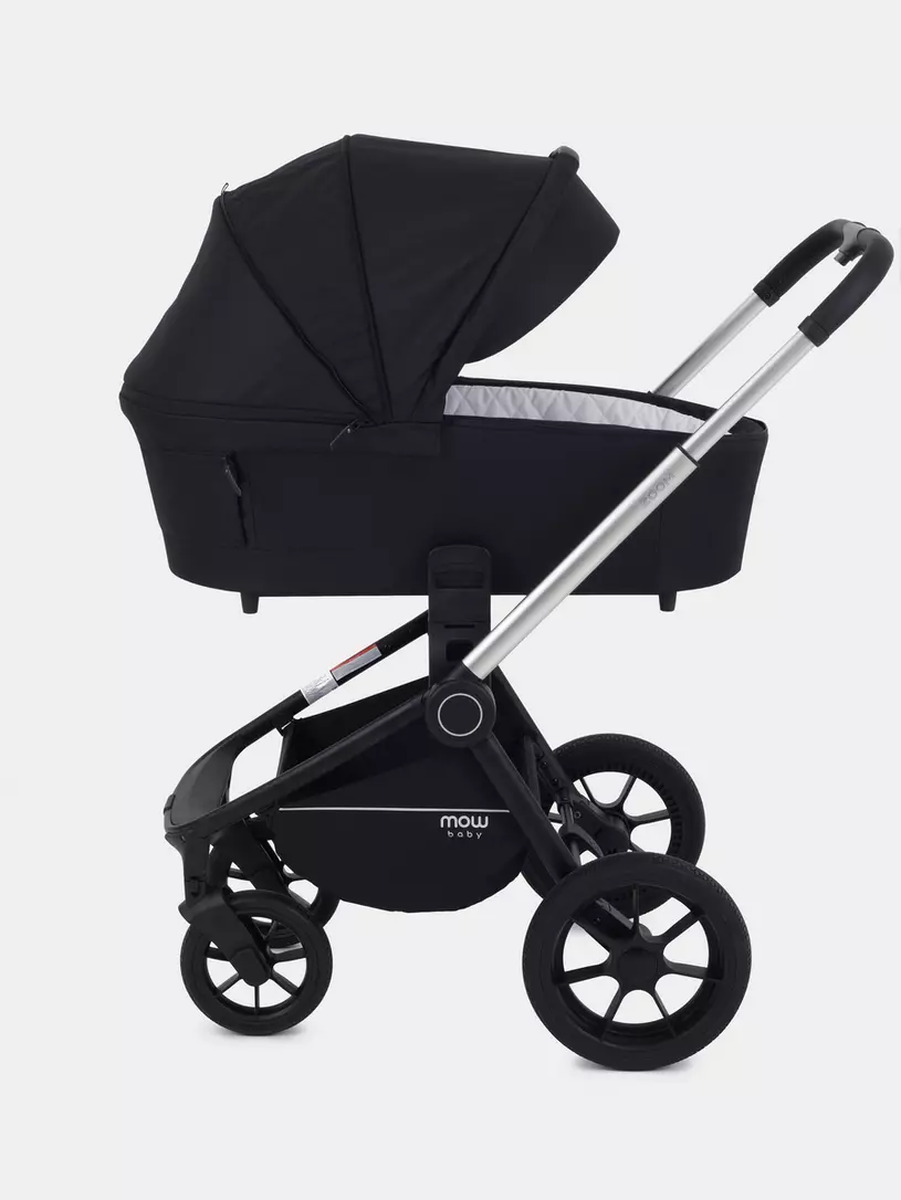 Коляска 3 в 1 Mowbaby Zoom Silver 2025 black