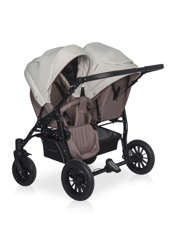 Коляска для двойни 2 в 1 Riko Basic Saxo 03 бежевый-коричневый
