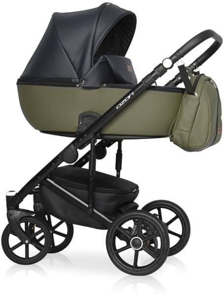 Коляска 3 в 1 Riko Basic Ozon 02 черно-зеленый