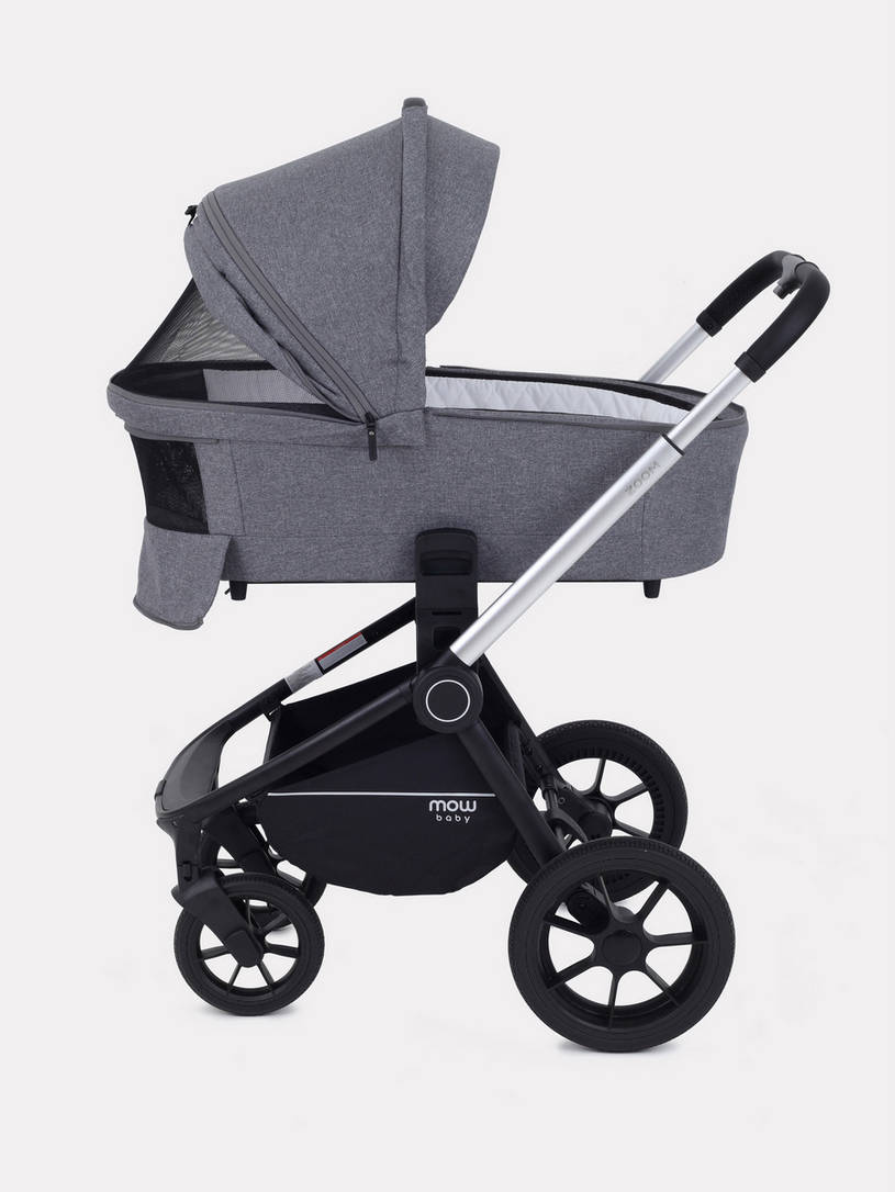 Коляска 3 в 1 Mowbaby Zoom Silver 2025 grey