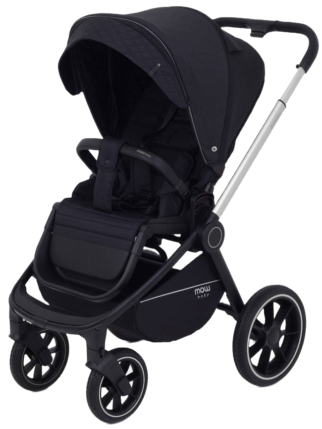 Коляска 3 в 1 MOWBaby ZOOM PU RA087 Silver Black