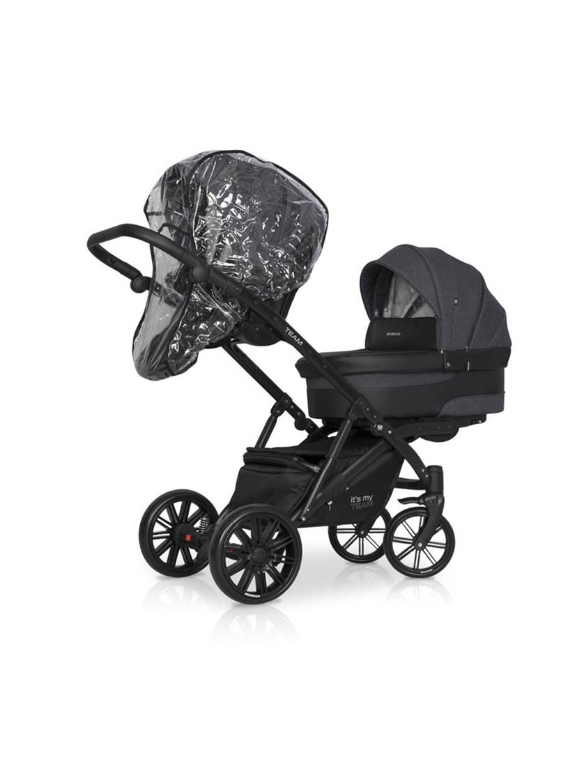 Коляска для двойни 2 в 1 Riko Team 2020 темно-серый
