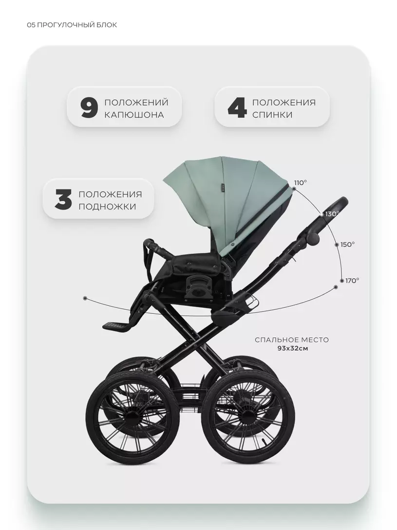 Коляска 2 в 1 Riko Basic Montana X Ecco Prestige 21 Green