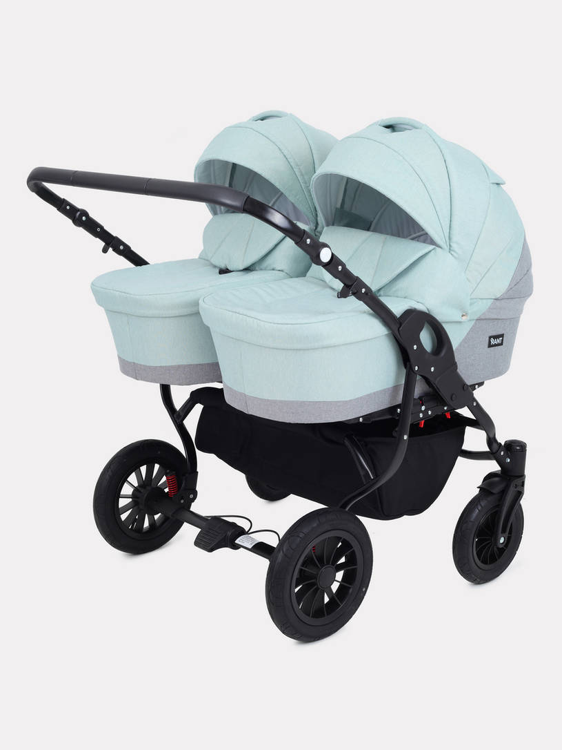 Коляска для двойни 2 в 1 Rant Siena Duo 08 серый-ментоловый