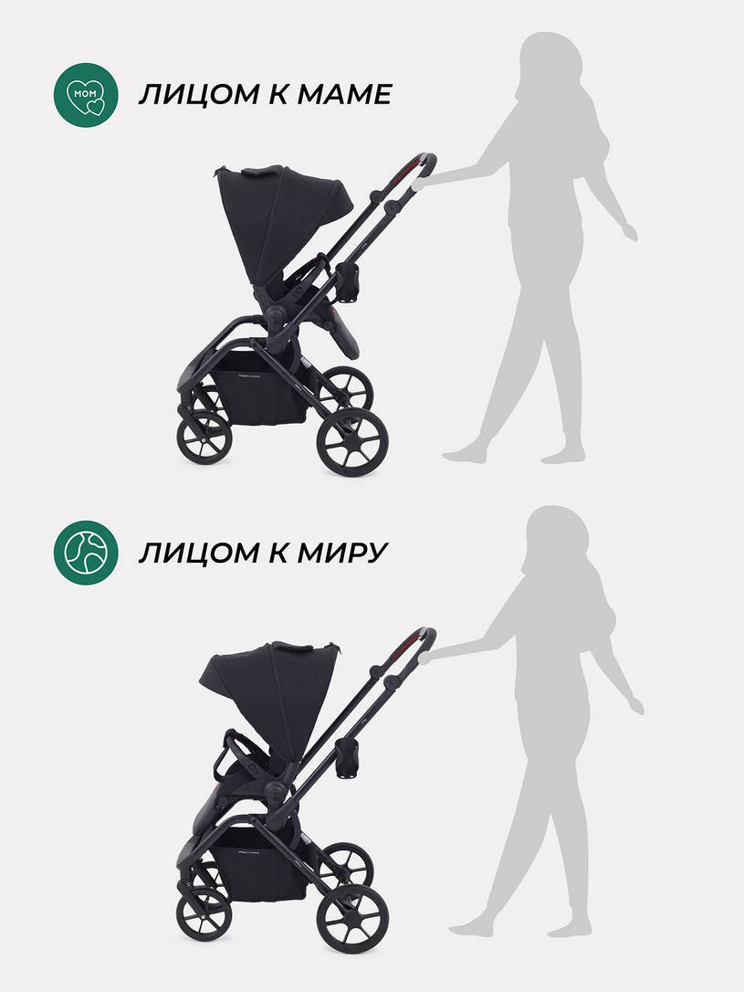 Коляска прогулочная Mowbaby Mio Black