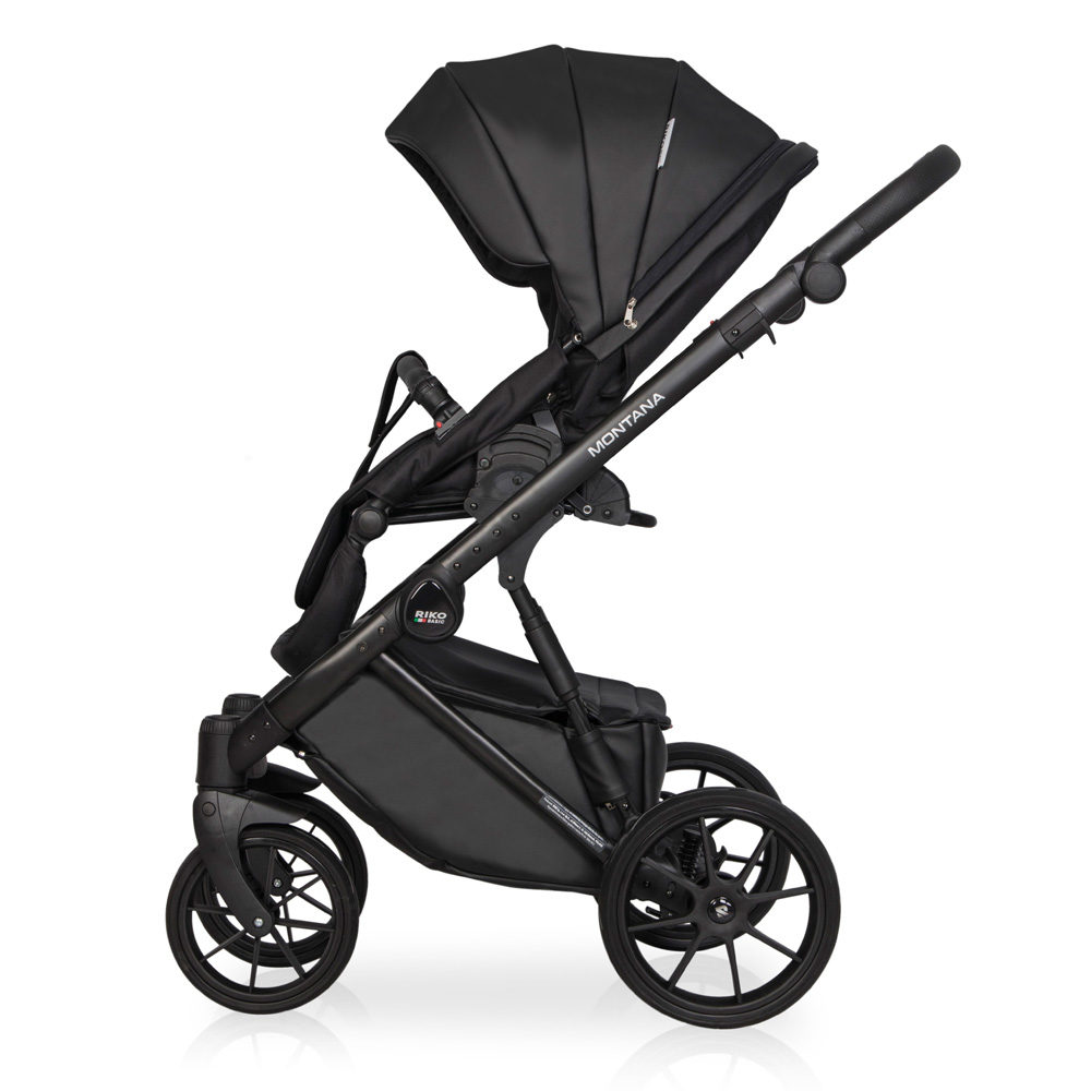 Коляска 3 в 1 Riko Basic Montana Ecco 12 Black черный
