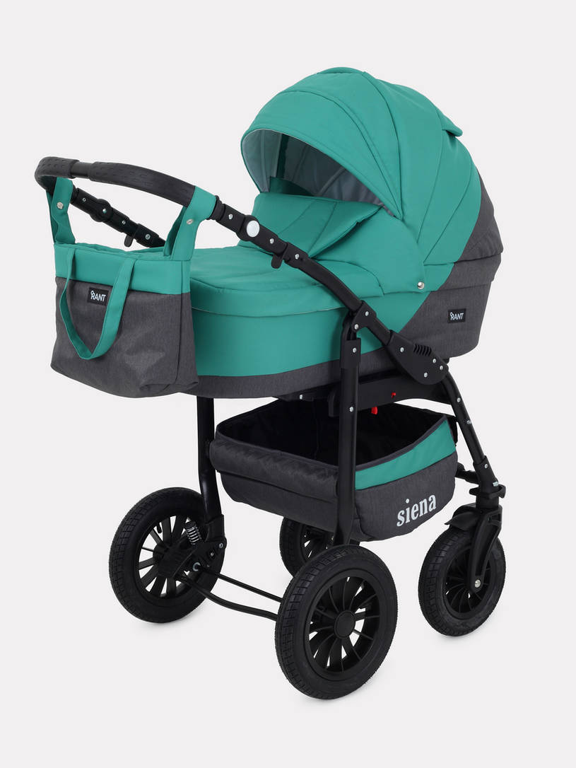 Коляска 2 в 1 Rant Siena 11 серый-темно-зеленый