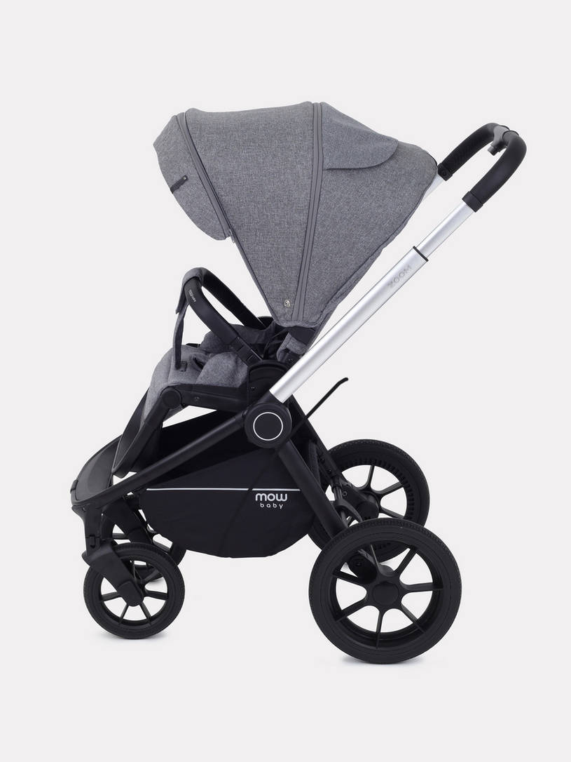 Коляска 3 в 1 Mowbaby Zoom Silver 2025 grey