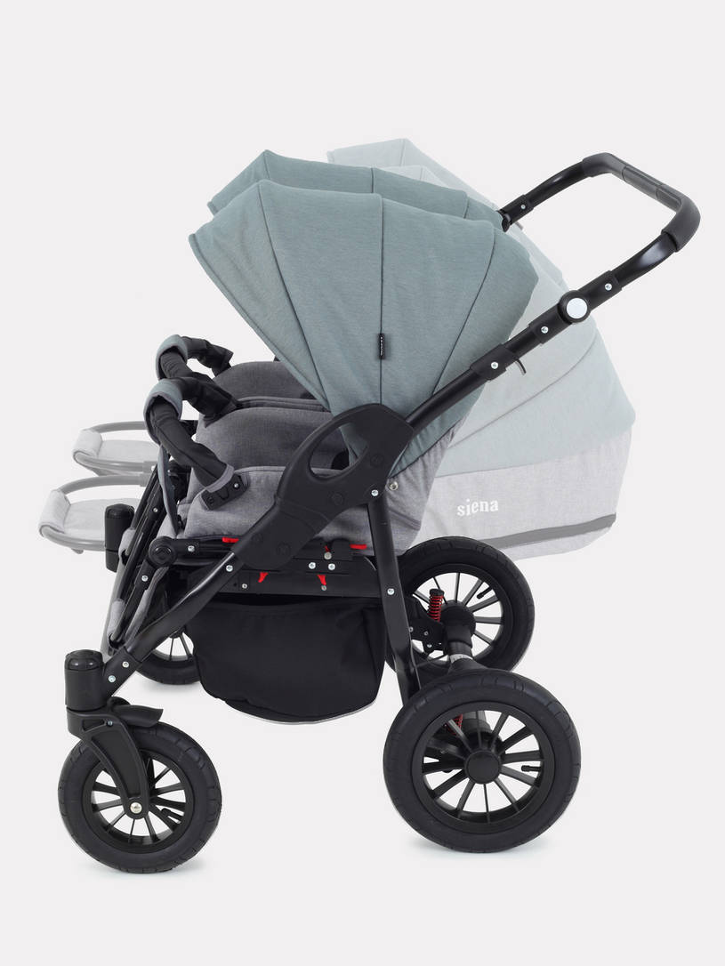 Коляска для двойни 2 в 1 Rant Siena Duo 09 серый-зеленый
