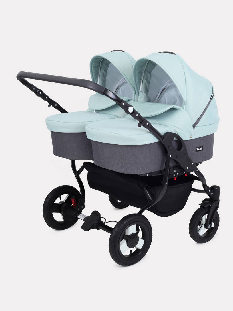Коляска для двойни 2 в 1 Rant Dream Duo 04 серый-мятный