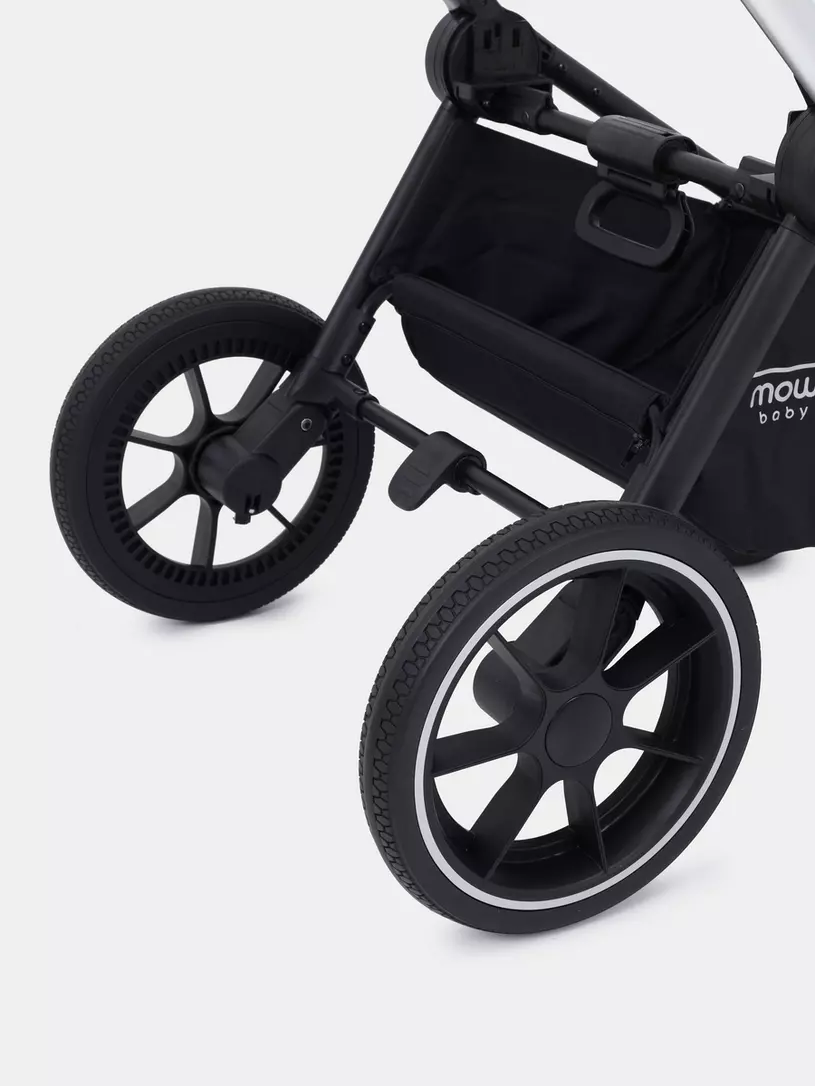 Коляска 3 в 1 Mowbaby Zoom PU silver cacao brown