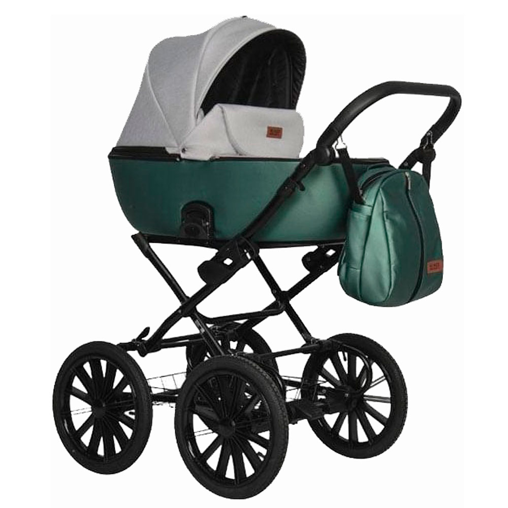 Коляска 2 в 1 Riko Basic Ozon Shine Prestige 05 серо-зеленый