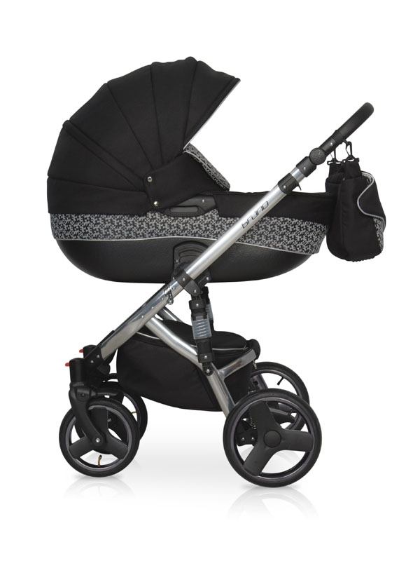 Коляска 3 в 1 Riko Bruno Silver 31 черный
