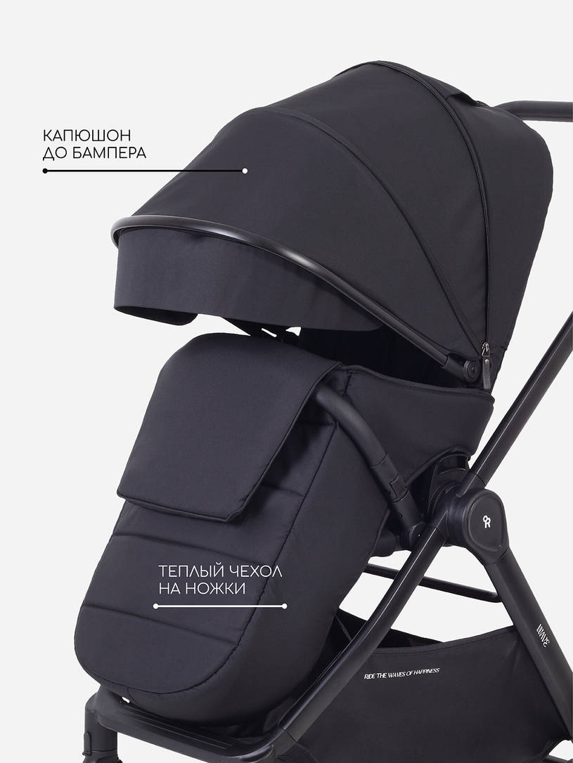 Коляска 2 в 1 Rant Basic Wave Black