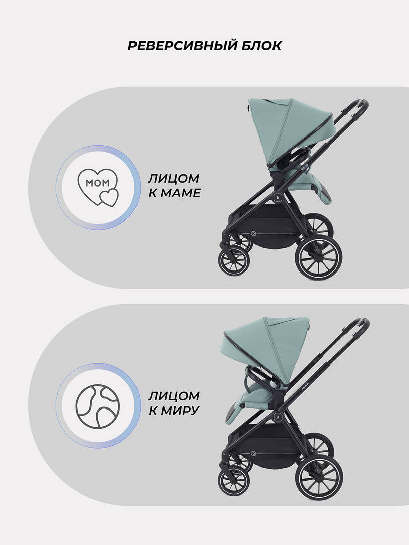 Коляска 2 в 1 Rant Moss Classic grey