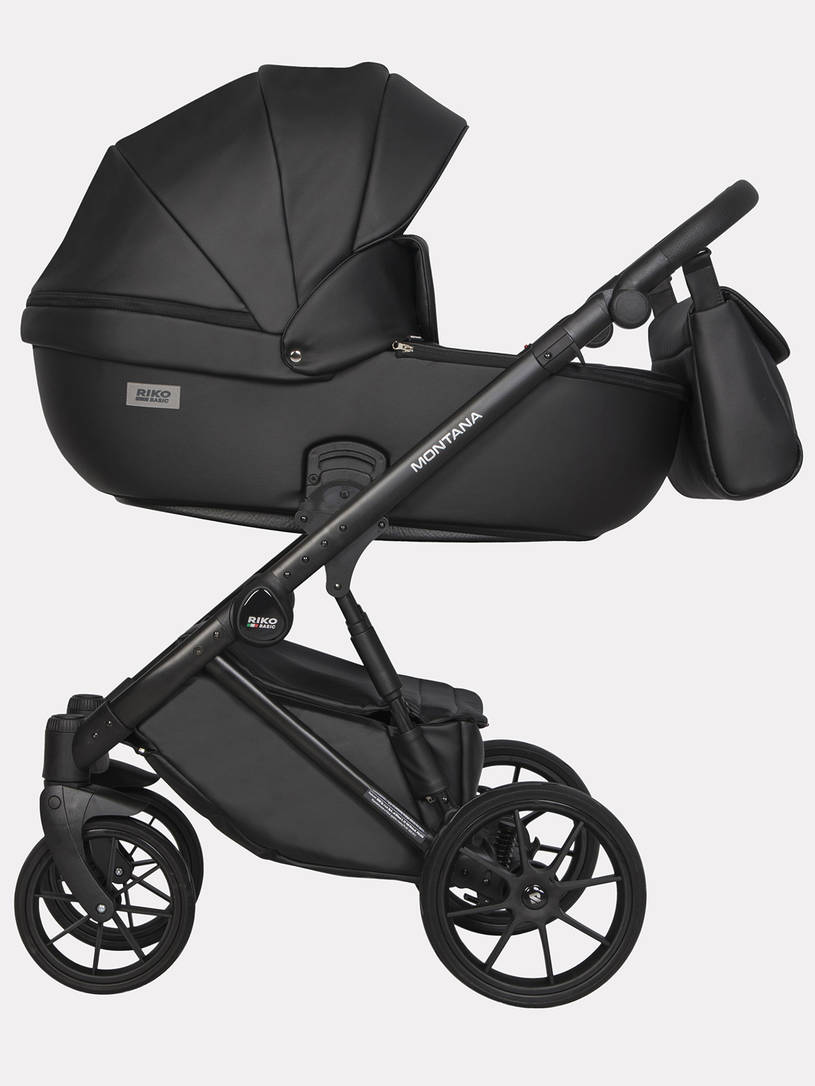 Коляска 2 в 1 Riko Basic Montana Ecco 12 Black черный