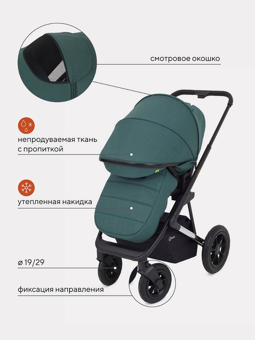 Коляска 2 в 1 Rant Axiom Green