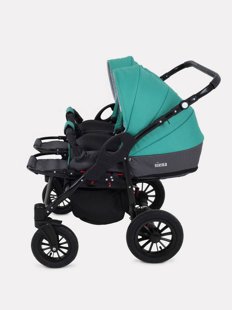 Коляска для двойни 2 в 1 Rant Siena Duo 11 серый-темно-зеленый