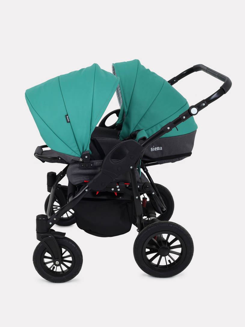Коляска для двойни 2 в 1 Rant Siena Duo 11 серый-темно-зеленый