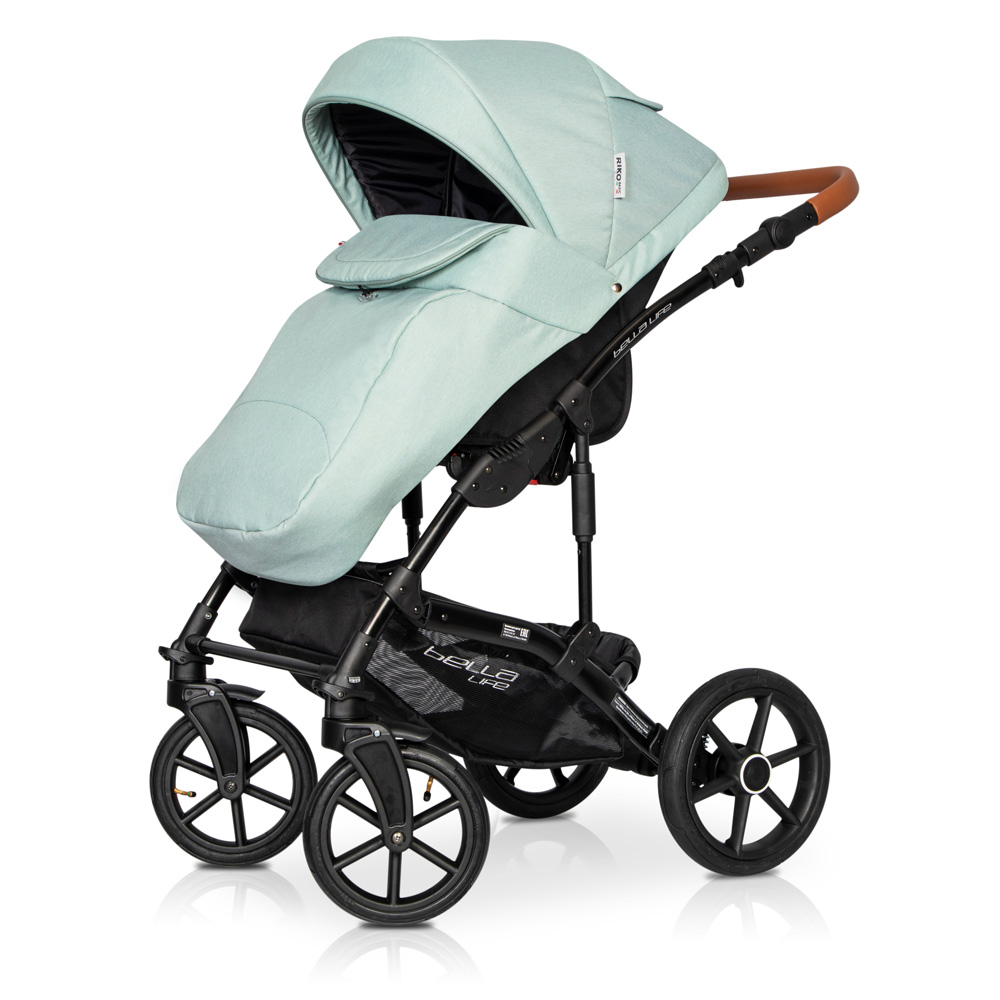 Коляска 3 в 1 Riko Basic Bella Life 02 Basil зеленый