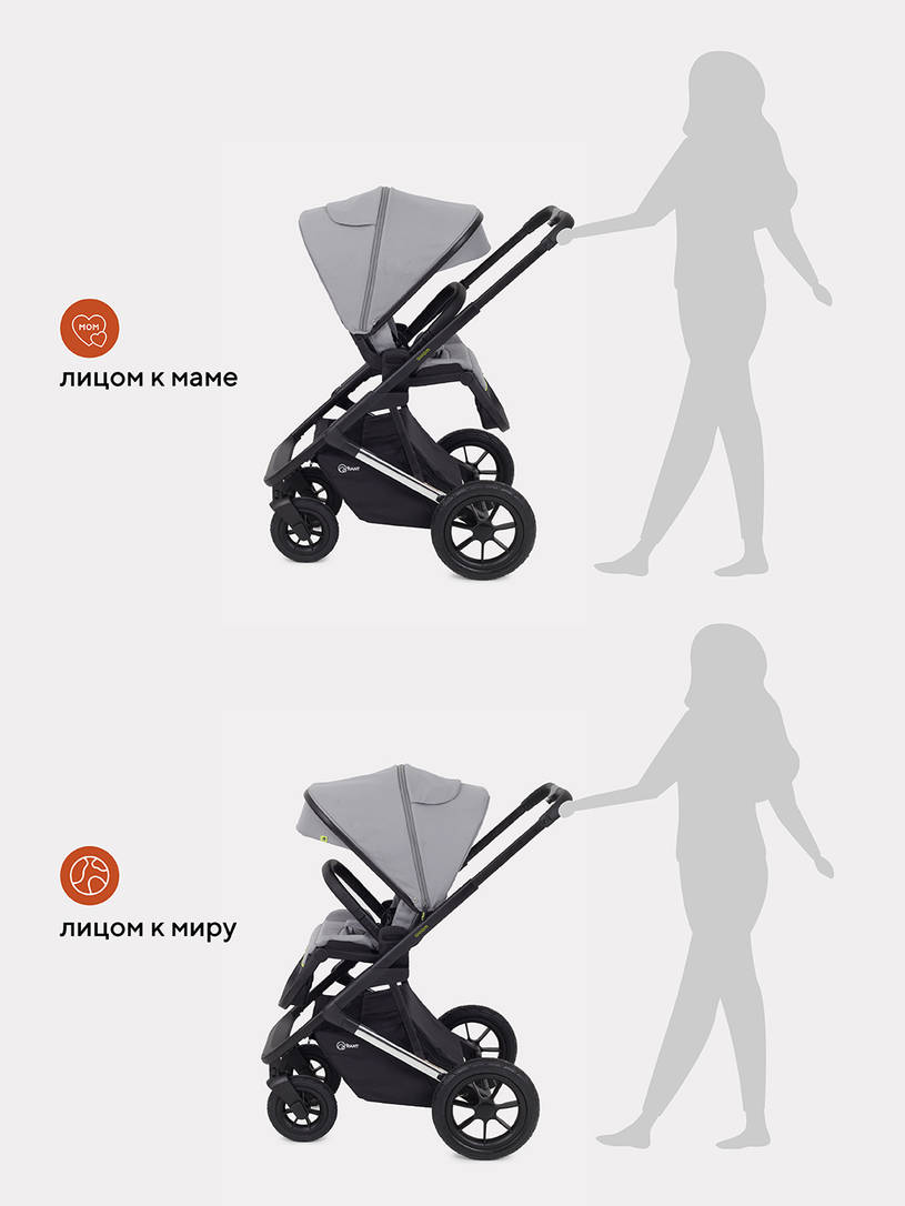 Коляска 2 в 1 Rant Axiom Grey