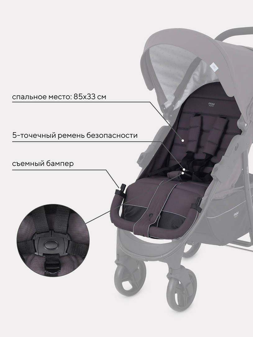 Коляска прогулочная Mowbaby Cross 2024 carbon