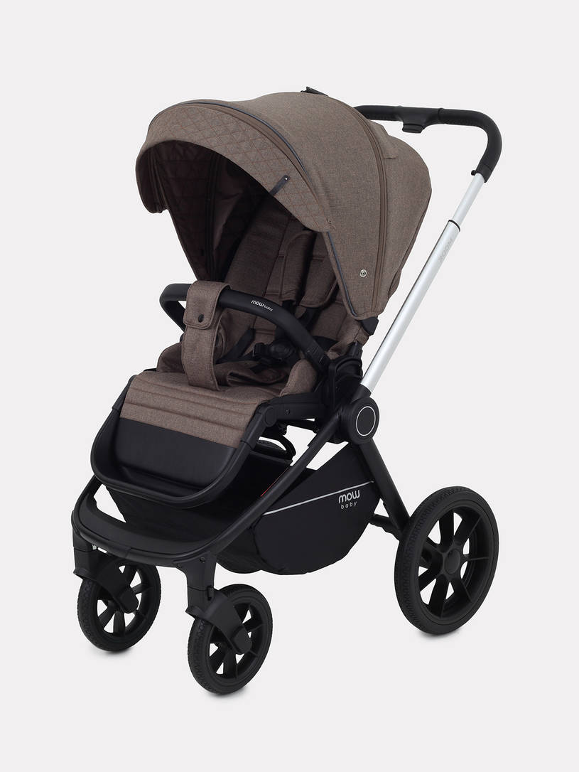 Коляска 3 в 1 Mowbaby Zoom Silver 2025 cacao brown