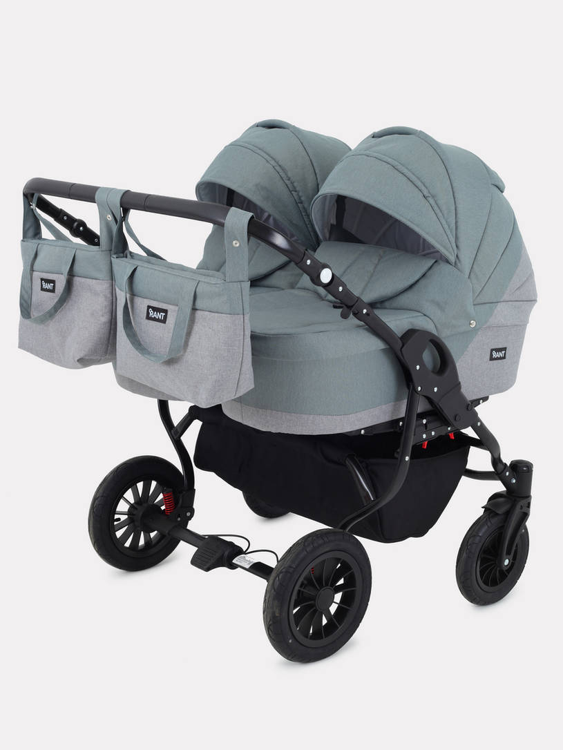 Коляска для двойни 2 в 1 Rant Siena Duo 09 серый-зеленый