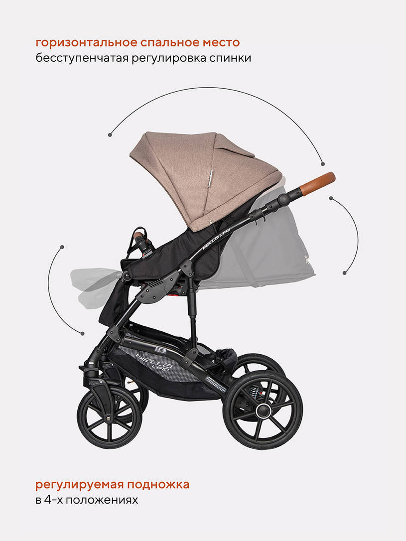 Коляска 3 в 1 Riko Basic Bella Life 05 mokka